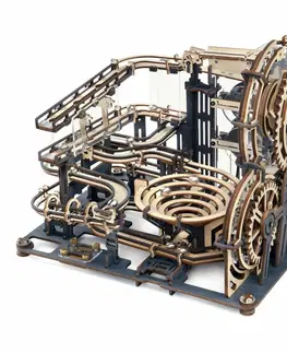 Drevené hračky RoboTime 3D skladačka guľôčkovej dráhy Mesto prekážok
