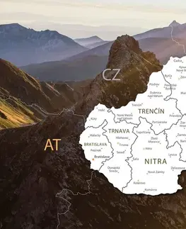 Obrazy mapy Obraz mapa Slovenska s malebnými horami