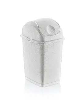 Odpadkové koše Kinekus Kôš na odpad preklápací 5l, plastový, biely mramor