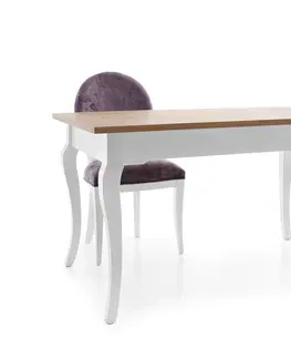 Jedálenské stoly TARANKO Diament DI-S1 rozkladací jedálenský stôl biela / dub Diament