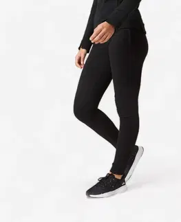 nohavice Dámske nohavice na fitness Slim 520 čierne