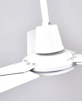 Stropné ventilátory Lindby Troj-lopatkový, biely stropný ventilátor Dawinja