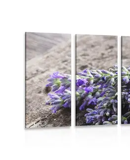Obrazy kvetov 5-dielny obraz kytica z levandule