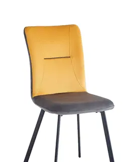 Jedálenské stoličky VLADENA jedálenská stolička, žltá/šedá