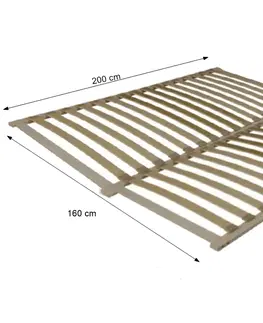 Rošty do postelí KONDELA Flex 3-zónový lamelový rošt 160x200 cm brezové drevo