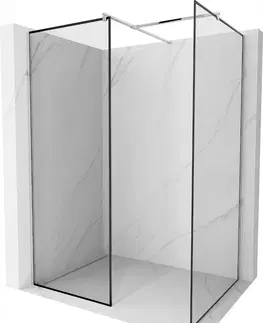 Sprchové dvere MEXEN/S - Kioto Sprchová zástena Walk-in 130 x 80 cm, čierny vzor, chróm 800-130-202-01-70-080