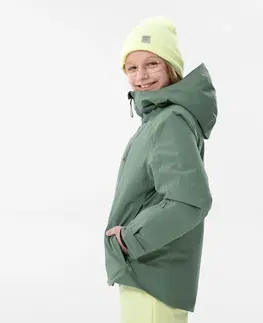bundy a vesty Detská lyžiarska bunda 550 nepremokavá zelená