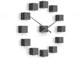 Hodiny Dizajnové nástenné nalepovacie hodiny Future Time FT3000TT Cubic titanium
