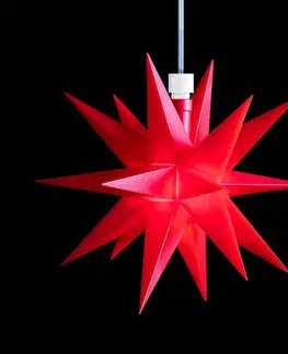 Vianočné svetelné hviezdy STERNTALER Vnútorná dekorácia – 18-cípa hviezda Ø12cm červená