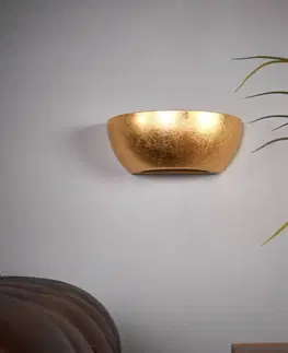 Nástenné svietidlá Lindby Nástenné svietidlo Kolja s úpravou zo zlatej fólie