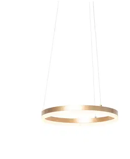 Zavesne lampy Dizajnové závesné svietidlo zlaté 40 cm vrátane LED 3 stupne stmievateľné - Anello