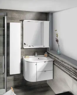 Kúpeľňa SAPHO - PULSE umývadlová skrinka 75x52x45 cm, pravá, biela/antracit PU076-3034