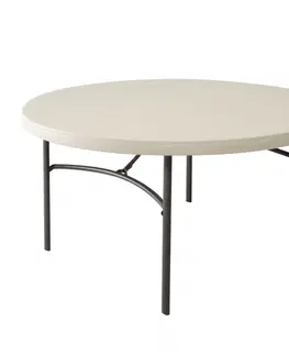 Záhradné stoly Skladací stôl 152 cm biela / čierna Dekorhome