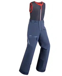 nohavice Detské lyžiarske nohavice FR900 s chrbtovým chráničom modré