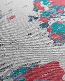 Obrazy mapy Obraz mapa sveta s pastelovým nádychom