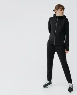 bežecké bundy a vesty Dámska bežecká bunda s kapucňou Jogging 500 čierna