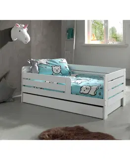 Klasické detské postele Posteľ Pre Deti A Mládež Biela S Vysúvacou Zásuvkou