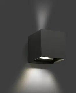 Vonkajšie nástenné svietidlá FARO BARCELONA Vonkajšie nástenné LED svietidlo Olan tmavosivé