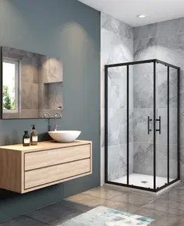 Sprchovacie kúty H K - Sprchovací kút štvorcový, SIMPLE BLACK 90x90 cm L/P variant, rohový vstup SE-SIMPLEBL9090