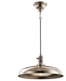 Závesné svietidlá KICHLER Závesná lampa Cobson Ø 40,7 cm leštený nikel