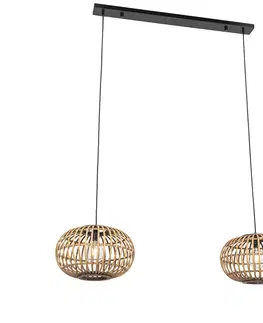 Zavesne lampy Orientálne závesné svietidlo bambusové 2-svetlo - Amira