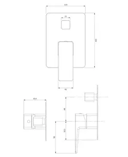Kúpeľňové batérie OMNIRES - PARMA sprchová batéria podomietková grafit /GR/ PM7435GR