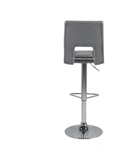Barové stoličky Dkton Dizajnová barová stolička Almonzo, svetlosivá / chrómová