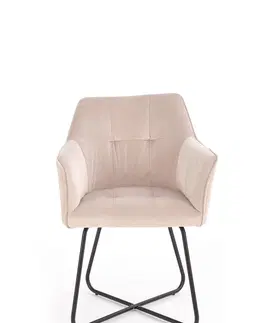Jedálenské stoličky HALMAR K377 jedálenské kreslo béžová / čierna
