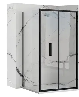 Sprchovacie kúty REA/S - SPRCHOVÝ KÚT RAPID FOLD dvere 100 / stena 100 - čierne KPL-09906