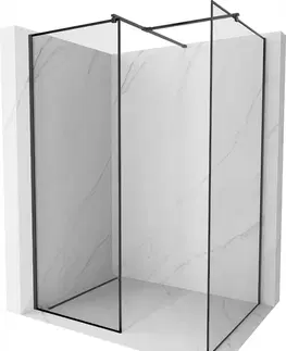 Sprchové dvere MEXEN/S - Kioto Sprchová zástena WALK-IN 140 x 110 cm, čierny vzor, čierna 800-140-202-70-70-110