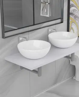 Kúpeľňové zostavy Kúpeľňový set 3 ks Dekorhome Sivá