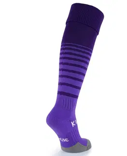 ponožky Detské vrúbkované futbalové štulpne Viralto Club fialové