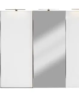 Šatníkové skrine s posuvnými dverami Šatníková skriňa so zrkadlom Sonate Rom, 336x222 Cm, Biela