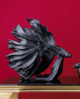 Bytové doplnky a dekorácie Dekoračná socha rybka TEJE Dekorhome Čierna