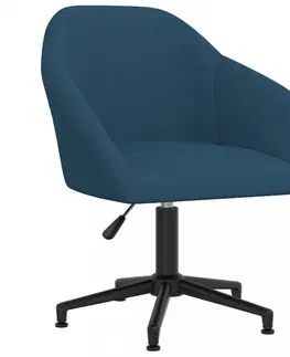 Jedálenské zostavy Otočná jedálenská stolička zamat / kov Dekorhome Modrá