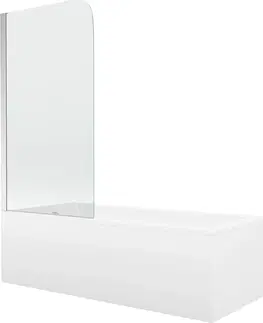 Sprchové dvere MEXEN/S - Cubik obdĺžniková vaňa 170 x 70 cm s panelom + vaňová zástena 80 cm, transparent, chróm 550317070X9008010100