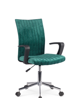 Kancelárske stoličky HALMAR Doral kancelárska stolička s podrúčkami tmavozelená