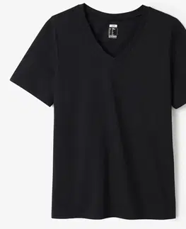 tričká Dámske tričko na fitnes 500 čierne