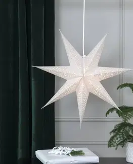 Vianočné svetelné hviezdy STAR TRADING Hviezda Blinka papier bez osvetlenia Ø 60 cm biela