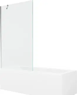 Sprchové dvere MEXEN/S - Cubik obdĺžniková vaňa 160 x 70 cm s panelom + vaňová zástena 100 cm, transparent, chróm 550316070X9510000001