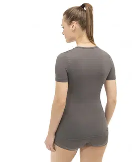 Pánske tričká Unisex termo tričko Brubeck s krátkým rukávem Grey - XXL