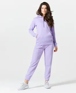 nohavice Dámske nohavice na cvičenie  REGULAR Essentiel fialové