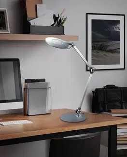 Stolové lampy na písací stôl Briloner LED lampa na písací stôl Office, antracitová, CCT
