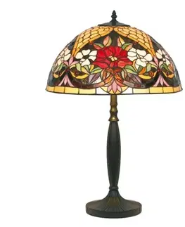 Stolové lampy Artistar Stolová lampa s kvetinovým vzorom v Tiffanyho štýle