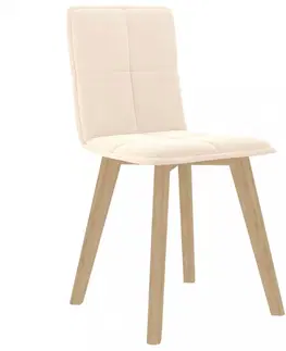 Jedálenské stoličky a kreslá Jedálenská stolička 2 ks látka / buk Dekorhome Krémová