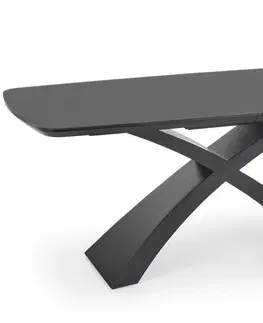 Jedálenské stoly HALMAR Silvestro rozkladací jedálenský stôl tmavosivá / čierna
