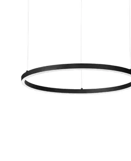 Závesné svietidlá Ideallux Ideal Lux LED závesná lampa Oracle Slim Ø 90 cm čierna 3 000 K