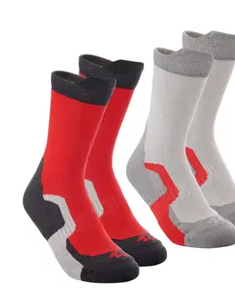 ponožky Detské vysoké turistické ponožky Crossocks červené 2 páry