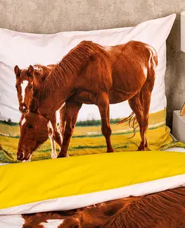 Obliečky 4Home Bavlnené obliečky Horses, 140 x 200 cm, 70 x 90 cm
