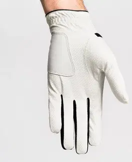 rukavice Pánska golfová rukavica 100 pre pravákov bielo-čierna